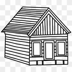 Log Cabin, Black And White - House, HD Png Download - cabin png
