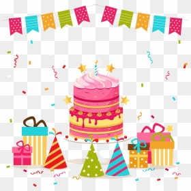 Birthday Cake Clip Art - Transparent Background Birthday Cake Clip Art, HD Png Download - birthday celebration background png