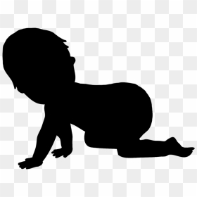 Baby Silhouette Boy - Baby Girl Silhouette Png, Transparent Png - black baby png