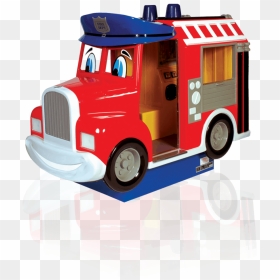 Van Fire Truck Kiddie Ride, HD Png Download - fire truck png