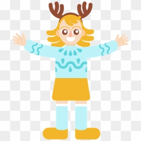 Girl On Christmas Party Clipart - Illustration, HD Png Download - party girl png