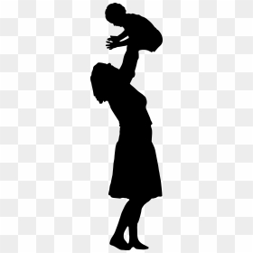 Silhouette Mother And Baby At Getdrawings - Mother Holding Baby Silhouette, HD Png Download - black baby png