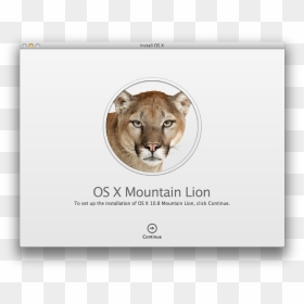 How To Install Os X Mountain Lion From The Mac App - Os X Mountain Lion, HD Png Download - mountain lion png