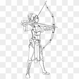 Archery Drawing , Png Download - Bow And Arrow Pose Drawing, Transparent Png - archery png