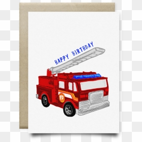 Fire Truck Kid"s Happy Birthday Card - Fire Engine, HD Png Download - fire truck png