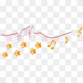 Music Notes And Tiger Paws - Tiger Music Notes, HD Png Download - tiger paw png