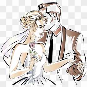 Wedding Invitation Couple Clip Art - Couple Wedding Vector, HD Png Download - wedding vector graphics png