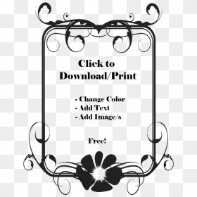 Flower Page Border - Black And White Page Borders Flower, HD Png Download - flower designs black and white border png