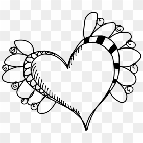 Heart Drawing On Paper, HD Png Download - scribble heart png
