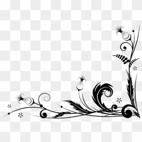 Clipart Resolution 1300*919 - Border Design On Project, HD Png Download - flower designs black and white border png