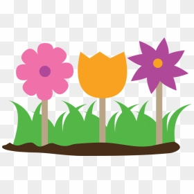 Flowers In Garden Clip Art, HD Png Download - grass flower vector png