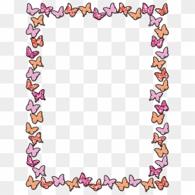 Clipart Spring Letter - Colorful Butterfly Border Design, HD Png Download - side border design png