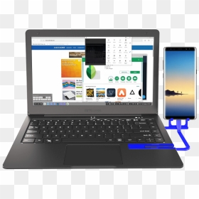 Mirabook With Galaxy Note 8 Dex - Razer Phone 2 Laptop, HD Png Download - laptop top view png