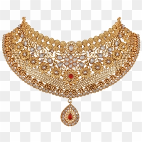 Apara Traditional Bridal Gold Plated Choker Necklace - Necklace, HD Png Download - bridal gold necklace png