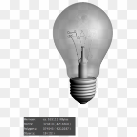 3d Bulp - Incandescent Light Bulb, HD Png Download - 3d bulb png