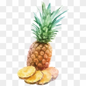 Watercolor Painting A Pineapple, HD Png Download - pineapple juice png