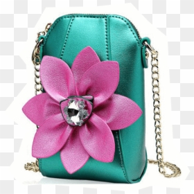 Metallic Flower Bucket Clutch - Handbag, HD Png Download - flower bucket png