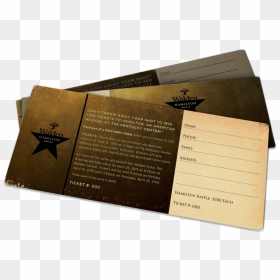Ticket-mockup Hamilton 2019 Transparent Background - Brochure, HD Png Download - hamilton png