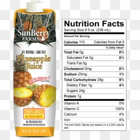 Jalapeno Peppers Nutrition Label, HD Png Download - pineapple juice png
