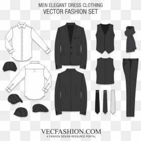 Men Dress Clothing Vector Set - Clothing, HD Png Download - men dress png
