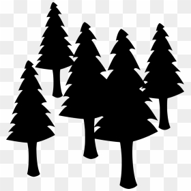 Pine Tree Cartoon Black And White, HD Png Download - evergreen png