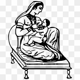 Indian Woman Breast Feeding - Indian Human Figure Drawing, HD Png Download - indian woman png