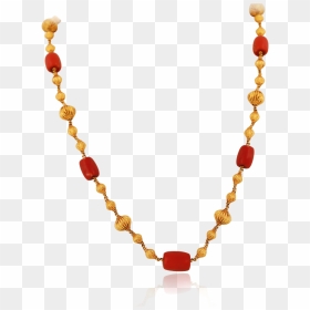 Red Coral Mala With Gold, Hd Png Download - Indian Gold Necklace Design Coral, Transparent Png - flowers mala png