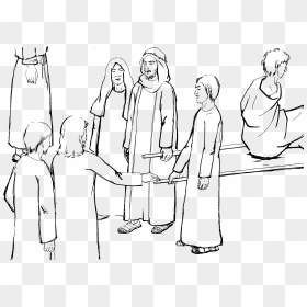 Religion Peoples Clip Arts - Jesus Raises The Widows Son Coloring Page, HD Png Download - peoples png