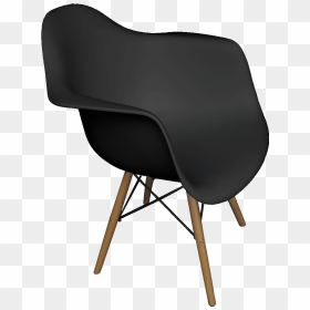 Black Plastic Armchair, Black Eames Chair, Armchair - Chair, HD Png Download - plastic chairs png