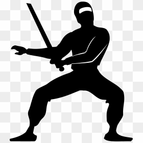 White Ninja Clipart - Ninja Clip Art Black And White, HD Png Download - ninja hattori png