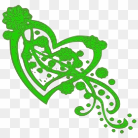 Green Decoration With Heart In The Middle - Illustration, HD Png Download - heartin png