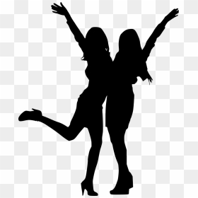 Happy Girls Silhouette 5 - Happy Girls Sillhouette Png, Transparent Png - girls png images