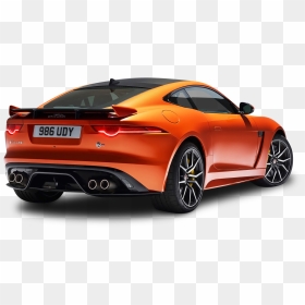 Orange Jaguar F Type Svr Coupe Back View Car - Jaguar F Type Price South Africa, HD Png Download - indian car png