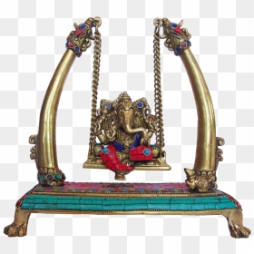 Ganesha Sitting On Decorative Brass Julla With Multi - Ganesha, HD Png Download - god vinayagar png