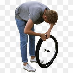 Changing-tyre - Bike Repair Png, Transparent Png - bike tyre png