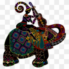 Decorative Indian Elephant Painting, HD Png Download - indian woman png