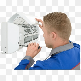 Hd Technician Repairing Air Conditioner - Air Conditioning Repair Png, Transparent Png - ac images png