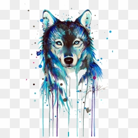 Dog Tattoo Art Drawing Arctic Wolf - Colorful Wolf Png, Transparent Png - indian buffalo png