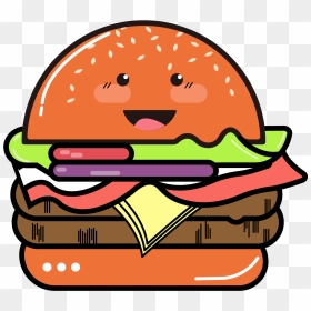 Cartoon Gourmet Cute Burger Png And Vector Image - Cute Food Icon Png, Transparent Png - burger png images