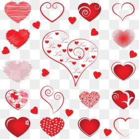 Heart In Different Styles - Сердце Png Клипарт, Transparent Png - heartin png