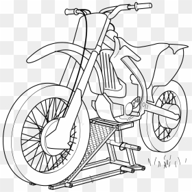 Bicycle,rim,hybrid Bicycle - Outline Dirt Bike Drawing, HD Png Download - honda bike png