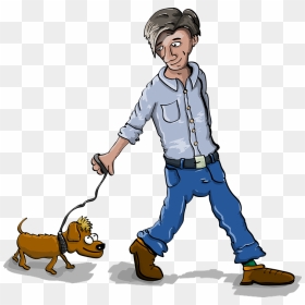 Thumb Image - Transparent Cartoon Man Walking Dog, HD Png Download - deepalu png