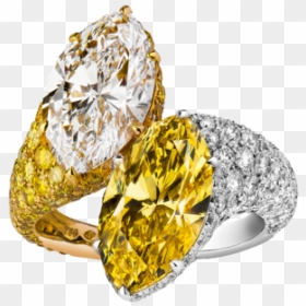 Toi Et Moi Fancy Ring 1 Yellow Diamond Min, HD Png Download - bridal gold necklace png