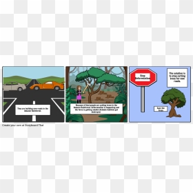 Cutting Trees Near Roads Cartoon, HD Png Download - tress png