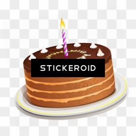Transparent Chocolate Birthday Cake Clipart - Birthday Cake Cartoon 3d, HD Png Download - chocolate birthday cake png
