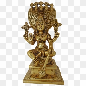 Brass Vishnu Sitting Under 5 Headed Snake Statue, 5 - Statue, HD Png Download - lord vishnu png