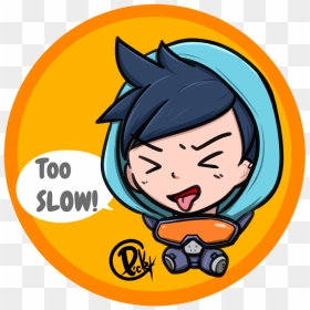 #overwatch #tracer #fanartwatch - Tracer Too Slow, HD Png Download - tracer.png