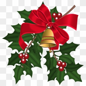 Christmas Bells & Holly Leaves, HD Png Download - holly leaves png