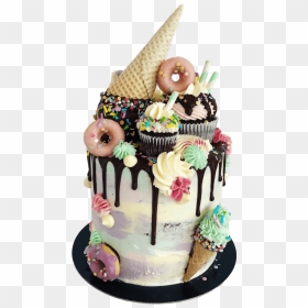 Vegan Ice Cream Drip Cake London"  Class= - Ice Cream Drip Cake Ideas, HD Png Download - happy birthday cake png images