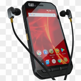 Mobile Phone And Earphones, HD Png Download - mobile headphone png